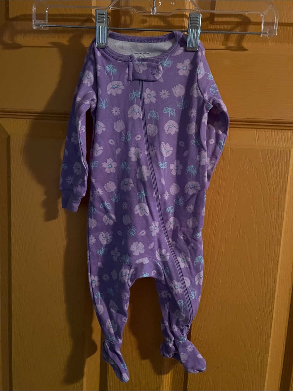 6 MONTHS BABY GIRL FLORAL FOOTIE FOOTED ONESIE ZIPPY ZIP MEMBERS MARK
